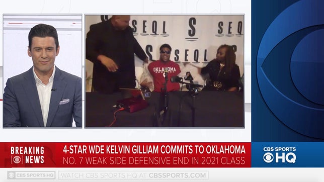 Highland Springs' (VA) 4-star defensive end Kelvin Gilliam announces his commitment to Oklahoma on CBS HQ.