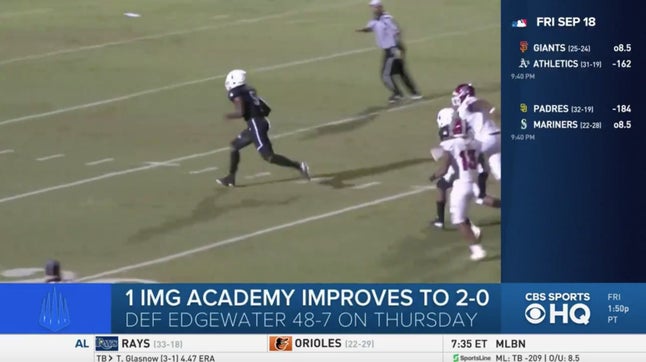 Zack Poff and Steve Montoya join Jeremy St. Louis on CBS HQ to breakdown No. 1 IMG Academy's (FL) 48-7 win over No. 28 Edgewater (FL).