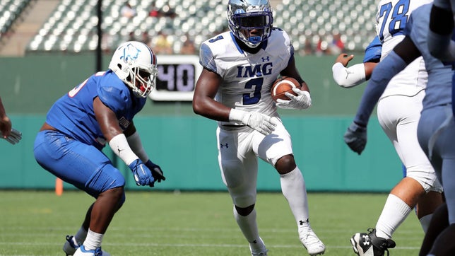 Highlights of IMG Academy's (FL) freshman running back Stacy Gage. Highlights are from the varsity team and his game vs. Duncanville (TX) in his national debut on Oct. 10 at Globe Life Park.