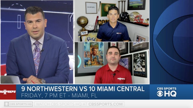 MaxPreps' National Football Editor Zack Poff joins Hakem Dermish on CBS HQ to break down one of the biggest games of the year between No. 9 Northwestern (FL) and No. 10 Miami Central (FL).