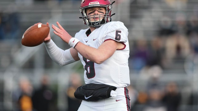 Highlights of No. 3 St. Joseph's Prep's (PA) 5-star quarterback Kyle McCord throwing for six first half touchdowns in their 51-43 win over Souderton (PA) in the 6A semifinals. They were up 44-7 at halftime and McCord did not take a snap in the second half.