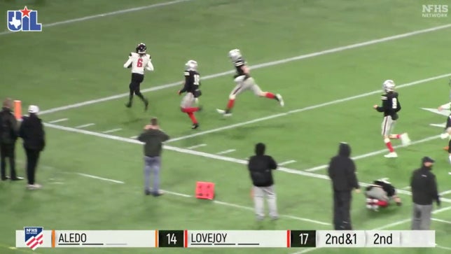 Highlights of Aledo's 52-48 win over Lovejoy in the Texas 5A Division 2 quarterfinals. DeMarco Roberts rushed for 266 yards, three touchdowns and also had an 88-yard kickoff return score. Alabama signee JoJo Earle accounted for 151 total yards and two touchdowns.