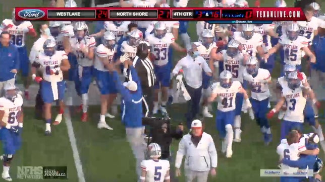 Highlights of No. 10 Austin Westlake's 24-21 win over No. 2 North Shore in the Texas 6A Division 1 semifinals. The Chaps snapped the Mustangs 29-game win streak and take down the back-to-back 6A Division 1 state champs. Westlake will face Southlake Carroll in the state championship on Jan. 16.