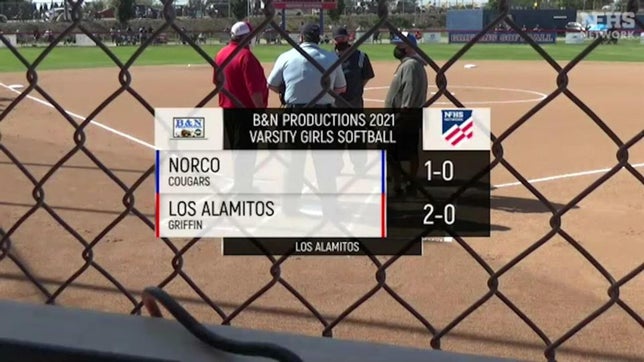 Los Alamitos beat Norco 8-4 in a battle of nationally ranked high school softball teams.