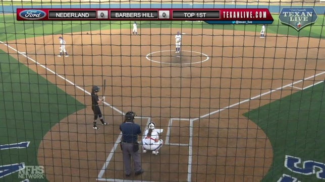 University of Louisiana at Lafayette signee Samantha Landry of Barbers Hill High School strikes out 17 batters in win over Nederland.