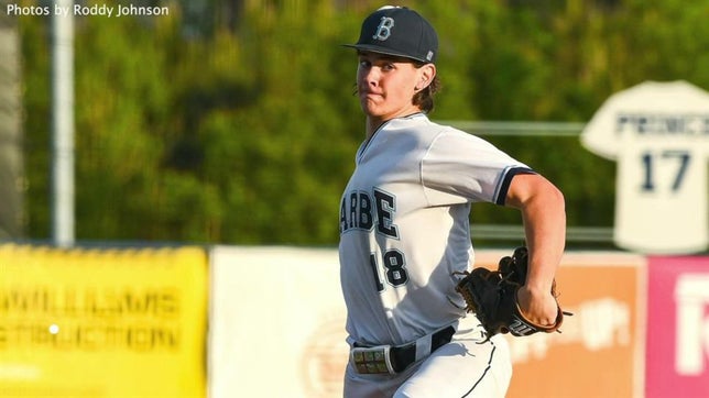 Pitcher Jack Walker is one of the top pitchers in the Class of 2021. Barbe High School in Louisiana.