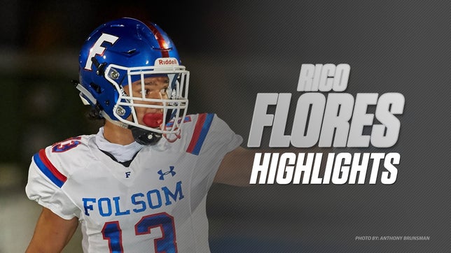 Class of 2023 athlete Rico Flores Jr. high school football highlights. The junior plays for Folsom in California. He currently has 24 offers.