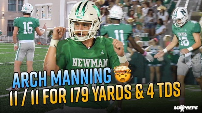 Arch Manning went 11/11 for 179 yards and 4 TDs through the air while adding 16 yards and 1 TD on the ground, as Newman beat Fisher 70-0. Manning only played in the 1st half.