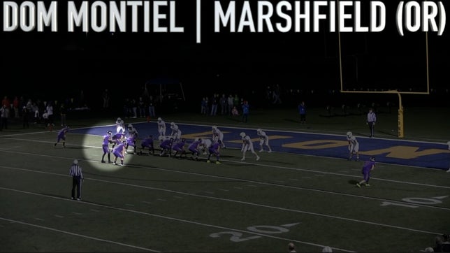 Senior season highlights of Marshfield's (Coos Bay, OR) starting quarterback Dom Montiel. He finished the season with over 3,500 yards passing and 50 touchdowns while leading the Pirates to the 4A state title.