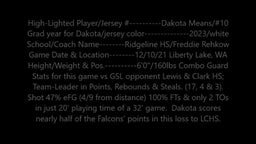 Dakota Means Game #5 vs LCHS High-Lights