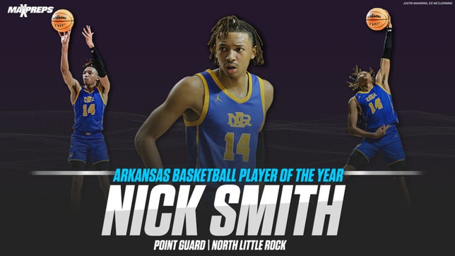 5-star Arkansas signee averaged 26.5 points, 8.0 rebounds and 7.3 assists to lead North Little Rock to its second consecutive state title.