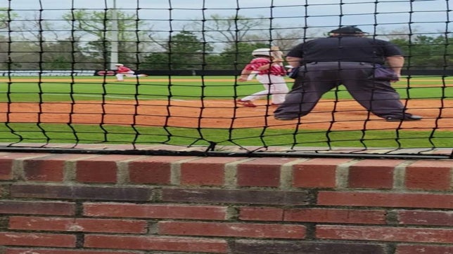 OP Vs. NCA, OP Catcher, Christopher Glover, II steals 3rd Base and makes it home after an error by 3rd baseman.