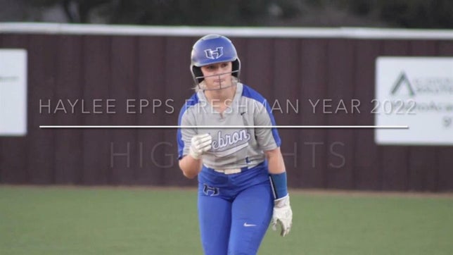 Haylee Epps’s highlights her Freshman year playing short stop and at the plate. Ended the year with a .259 BA. Missed last 3 games due to injury.