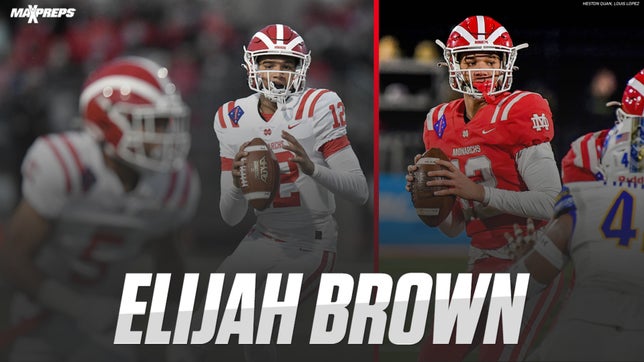 Elijah Brown has started his prep career 17-0 for the nation's best team.