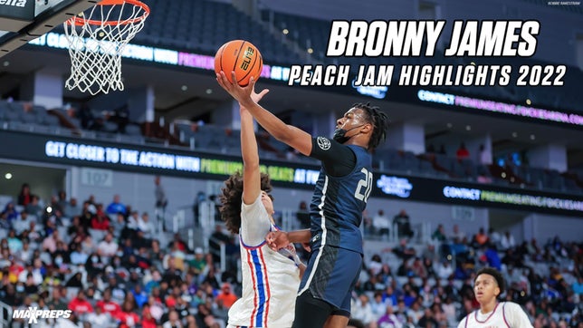 Bronny James highlights with Strive For Greatness (SFG) 17u at the 2022 Nike EYBL Peach Jam.