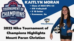 Nike Tournament of Champions highlights- Kaitlyn Moran- Setter Class of 2024