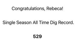 Rebeca Freitas - Single Season All Time Dig Record - 529!