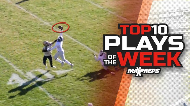 A tipped pass that was somehow hauled in headlines the top 10 plays of week 15 of the 2022 high school football season.