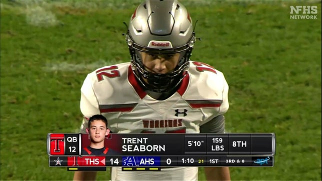 Highlights of Thompson's (Alabaster) 49-24 win over Auburn in Alabama's 7A state championship. Eighth-grade quarterback Trent Seaborn completed 12 of 14 passes for 207 yards and five touchdowns. Senior wide receiver Korbyn Williams had four touchdown receptions. It was Thompson's fourth straight 7A state title.