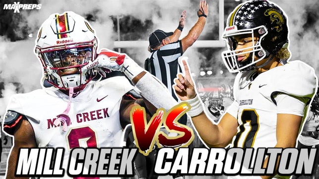 Highlights of Mill Creek's (Hoschton, GA) 70-35 win over Carrollton (GA) in the AAAAAAA state championship. They broke the record for most points in a Georgia state championship game. Caleb Downs rushed for three touchdowns in the win while Carrollton's star freshman quarterback Julian Lewis broke the state championship game record throwing for 531 yards.
