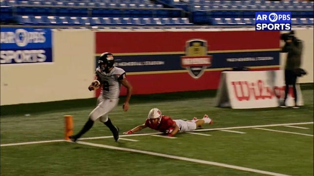 Highlights of Malvern's (AR) junior running back Jalen Dupree leading the Leopards to a 64-39 win over Harding Academy (Searcy, AR) in the 4A state championship. He rushed for 287 yards and four touchdowns. He added a receiving TD and was named MVP.