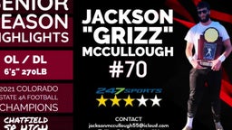 â˜†â˜†â˜† OL / DL Jackson "Grizz" McCullough Senior Season Highlights