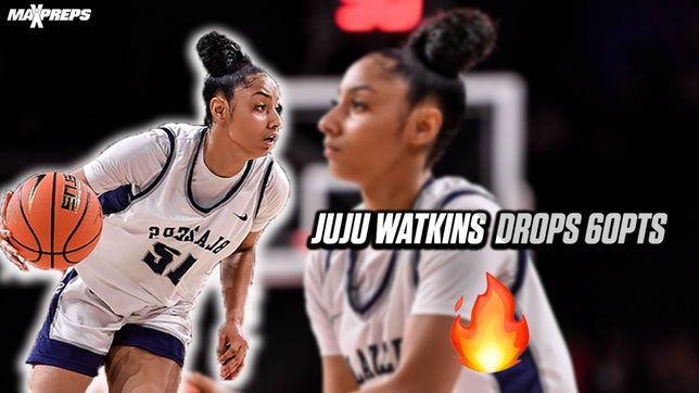Juju Watkins dropped 60 points Tuesday as No. 1 Sierra Canyon (Chatsworth, Calif.) beat Notre Dame (Sherman Oaks) 88-39, shattering the school record she set five days earlier.