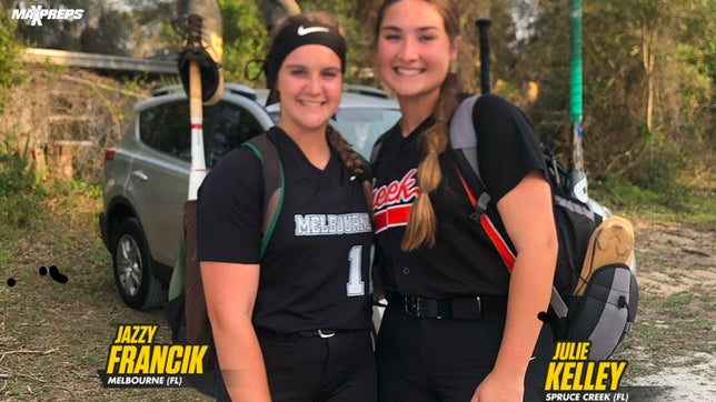 Top 2024 pitchers Julie Kelley of Spruce Creek (Port Orange, FL)  and Florida State commit Jasmine Francik of Melbourne (FL) defined the definition of a pitcherâ€™s duel.