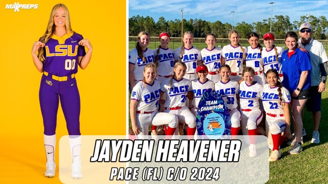 Taking a look at the game of 2024 pitcher Jayden Heavener of Pace (FL).