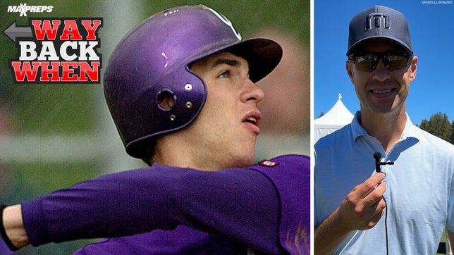 Joe Mauer reacts to striking out once in high school at the American Century Championship in Lake Tahoe.