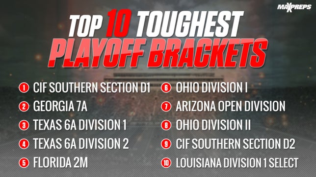 California, Georgia, Ohio, Texas each have two brackets featured.