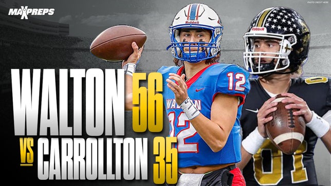 The Carrollton (GA) varsity football team lost Friday's neutral playoff game against Walton (Marietta, GA) by a score of 56-35.