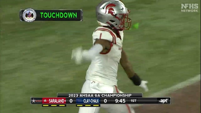 Highlights of Saraland's (AL) 5-star junior wide receiver Ryan Williams against Clay-Chalkville (Pinson, AL) in the 6A state championship. He had 11 receptions for a Super 7 Class 6A record 232 yards and two touchdowns. He added a rushing score and 85-yard kickoff return TD.