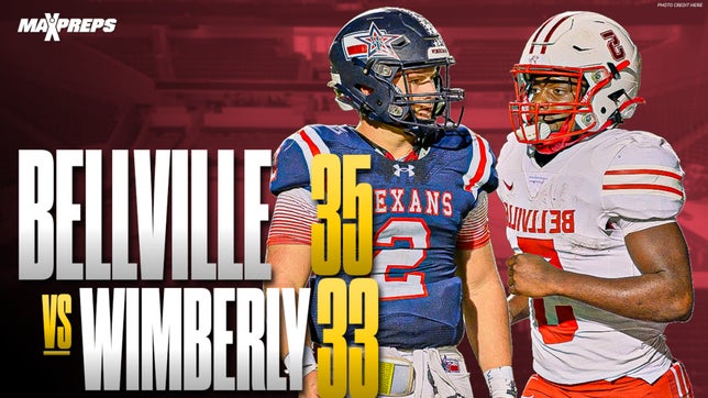 The Wimberley (Wimberley,TX) varsity football team lost Friday's neutral playoff game against Bellville (Bellville, TX) by a score of 35-33.