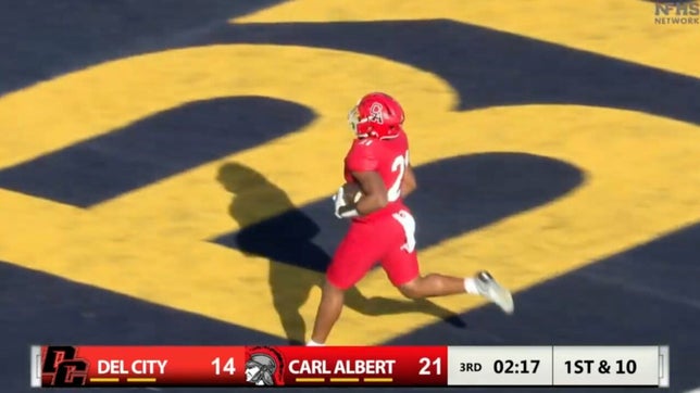 Highlights of 3-star running back Xavier Robinson in Carl Albert's (Midwest City, OK) 35-14 win over Del City (OK) in the 5A state championship. He finished with 136 yards rushing and two touchdowns to go with a 39-yard TD reception.