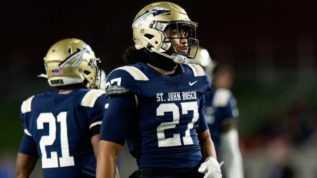 Senior season highlights of St. John Bosco's (Bellflower, CA) 4-star linebacker Kyngstonn Viliamu-Asa. He led the Braves with 114 tackles and 13 tackles for loss.