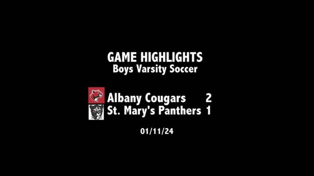 Boys Varsity Soccer Highlights
Albany Cougars v. St. Mary's Panthers - 1/11/24

FT: 2-1