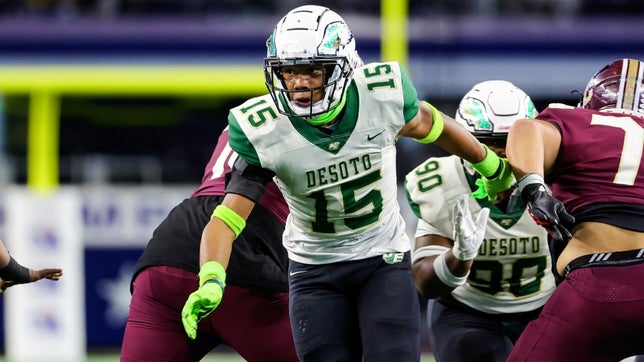 Junior season highlights of DeSoto's (TX) 3-star EDGE Keylan Abrams. He finished the season with 90 tackles, 21 tackles for loss and 23.5 sacks.
