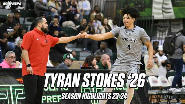 Highlights of Prolific Prep's (Napa,CA) 10th grade F Tyran Stokes. No. 2 player of class of 2026.