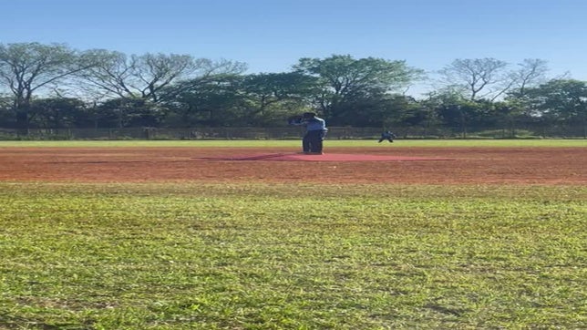 Count was 2 ball and one strike. BT throw two straight strike for the strikeout and close out the game 18-4 bottom of the 5 inning