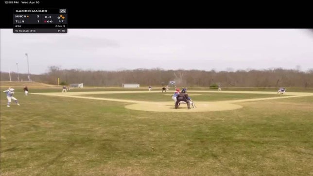 Angel Rodriguez home run at Tolland varsity Eagles.