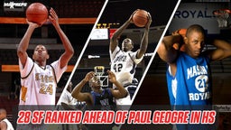 Who were the 28 Small Forwards Ranked Ahead of Paul George in High School?