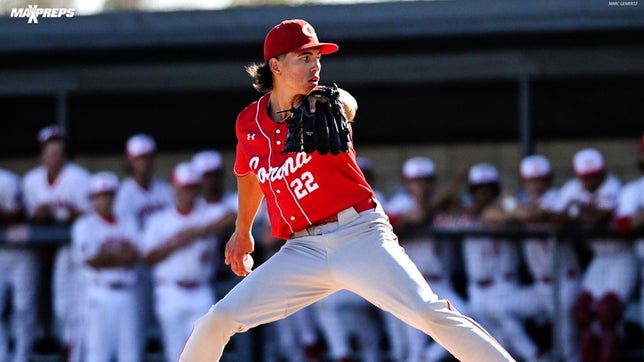 Highlights of No. 2 Corona's (Corona, CA) 3-1 win over No. 24 Huntington Beach (Huntington Beach, CA) in the CIF Southern Section Division 1 semifinals. 2025 MLB prospect Seth Hernandez got the win throwing the six innings allowing 1 ER, 2 H and 6 K's. He hit the go-ahead 2-run home run in the bottom of the 6th inning to go up 3-1.