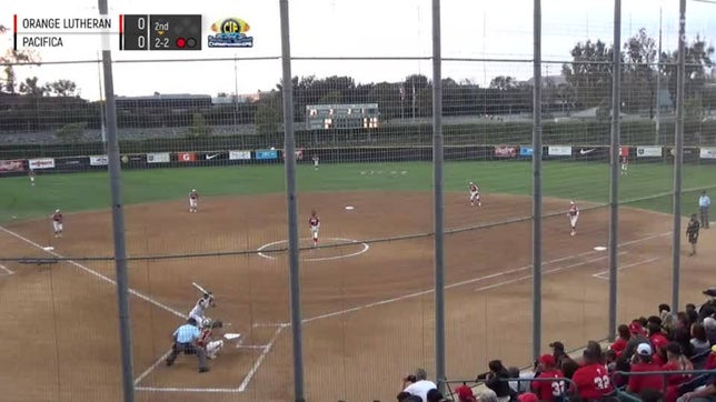 Orange Lutheran's Kai Minor robs a home run in the D1 Southern Section championships.