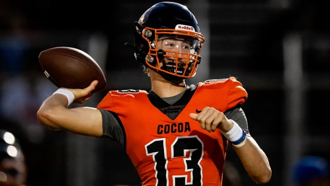 Sophomore season highlights of Cocoa's (Cocoa, FL) 4-star quarterback Brady Hart. He threw for 3,759 yards and 41 touchdowns while leading the Tigers to a 14-1 record and 2S state title.