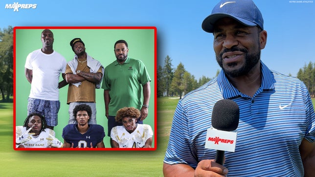 Jerome Bettis shared his thoughts on the viral photo of his son Jerome Bettis Jr, Plaxico Burress' son Elijah Burress, and Ike Taylor's son Ivan Taylor at Notre Dame while at the American Century Championship in Lake Tahoe.