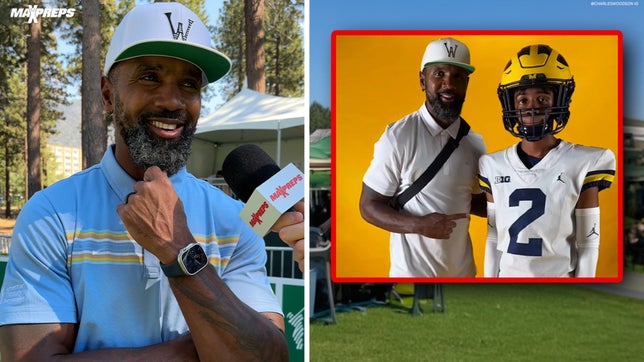 Charles Woodson shared his thoughts on coaching his son Charles Woodson Jr at Lake Nona (Orlando, FL) and their visit to Michigan in 2023 while at the American Century Championship in Lake Tahoe.