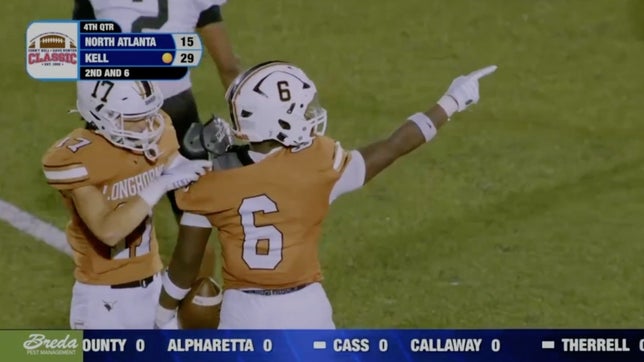 Highlights of Kell's (Marietta, GA) sophomore running back Moonie Gipson as he leads the Longhorns to a 29-15 season-opening win over North Atlanta (Atlanta, GA) in the Corky Kell Classic.
