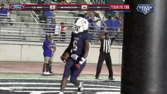 Highlights of Tory Blaylock rushing for over 200 yards and six touchdowns in Atascocita's (Humble, TX) 54-7 win over C.E. King (Houston).