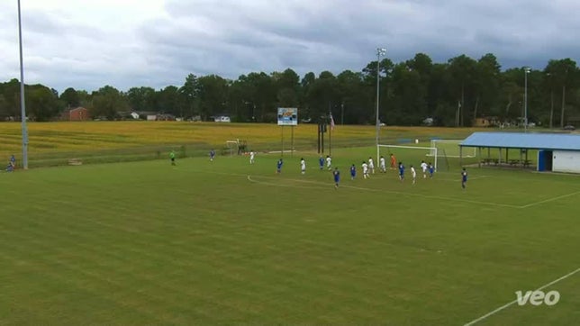 Linus Wedemann with the volley to draw level with Currituck 1-1